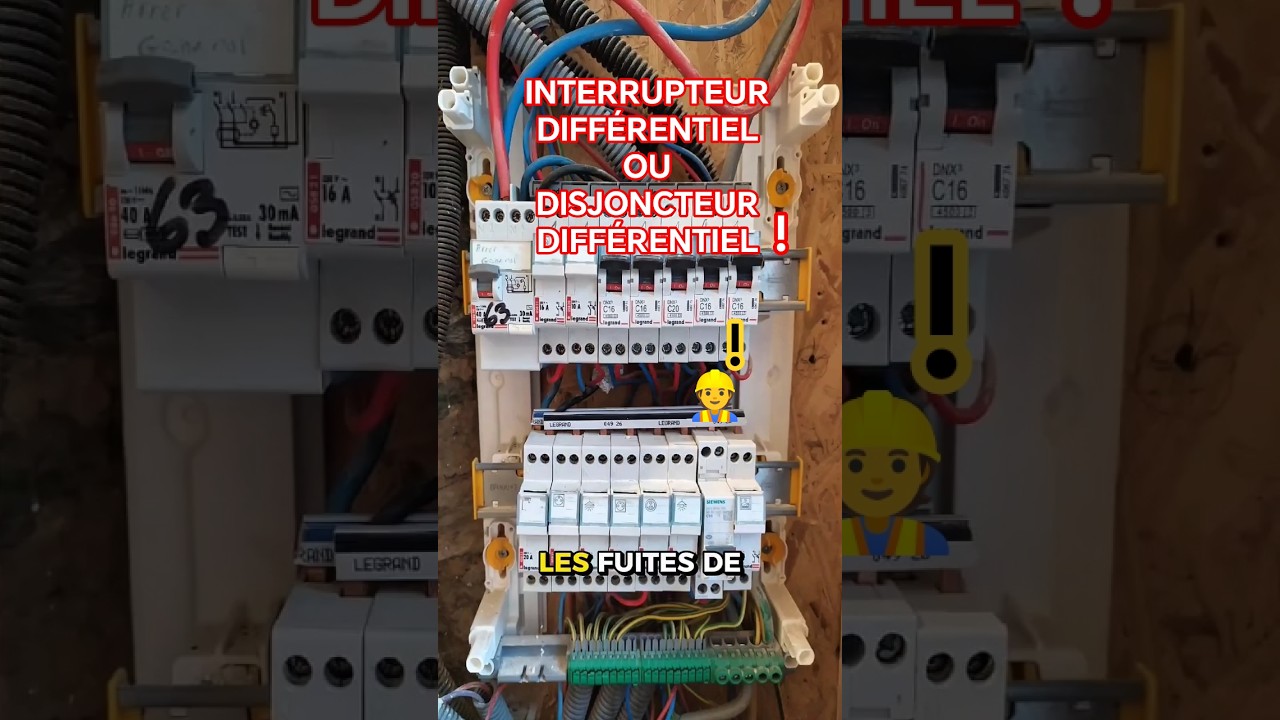 Interrupteur différentiel vs Disjoncteur différentiel : #electrical #electric #chancelorkamera