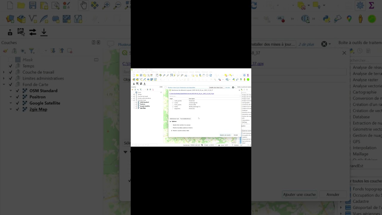 Rentrer relevé terrain gpx dans Qgis #qgis #sig #map #terrain #gpx #geomatique #carto #geotracker